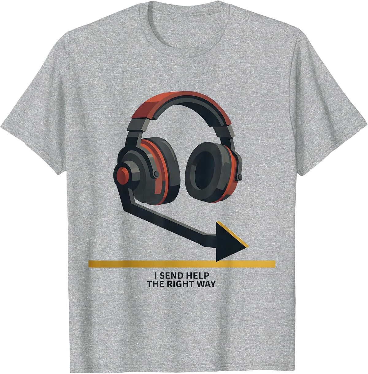 Men's I Send Help The Right Way Funny 911 Dispatcher Thin Gold T-Shirt - Heather Grey