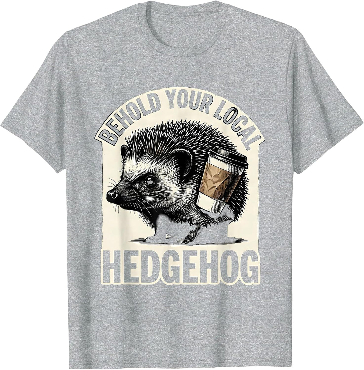 Men's Behold Your Local Hedgehog Funny Halloween Costume Reveal T-Shirt - Heather Grey