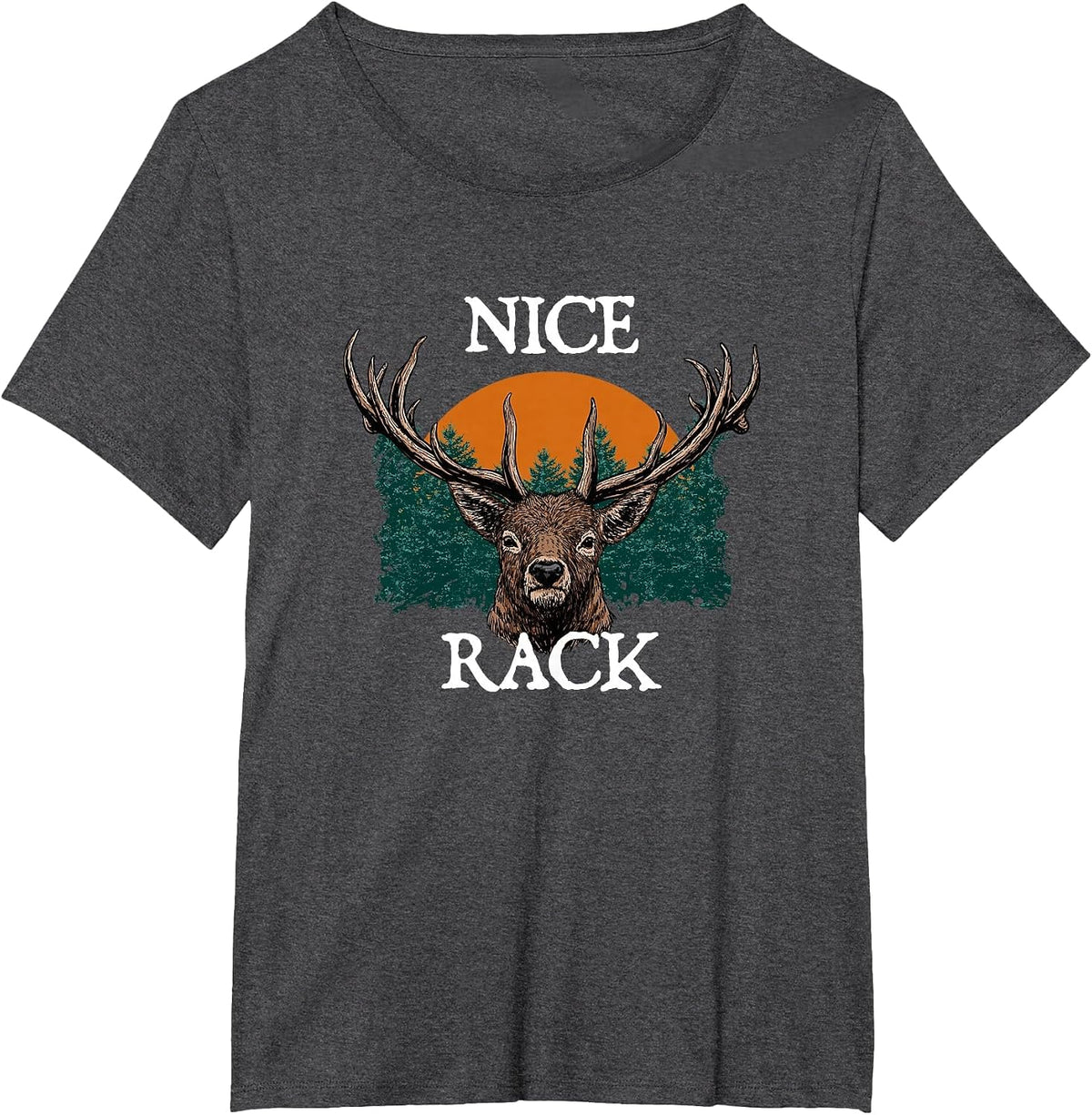 Nice Rack Deer Hunting Elk Hunter Animal Stalking T-Shirt - Dark Heather Grey