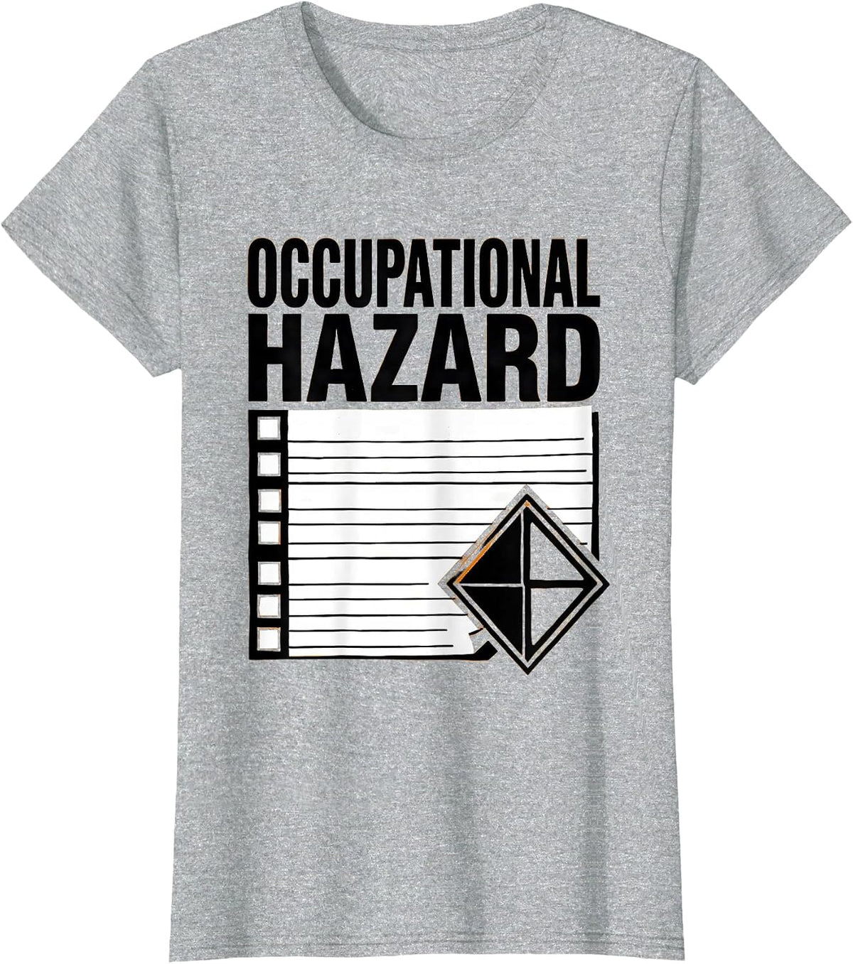 Women's Occupational Hazard Stencil Graphic Physical Therapist OT T-Shirt - Heather Grey