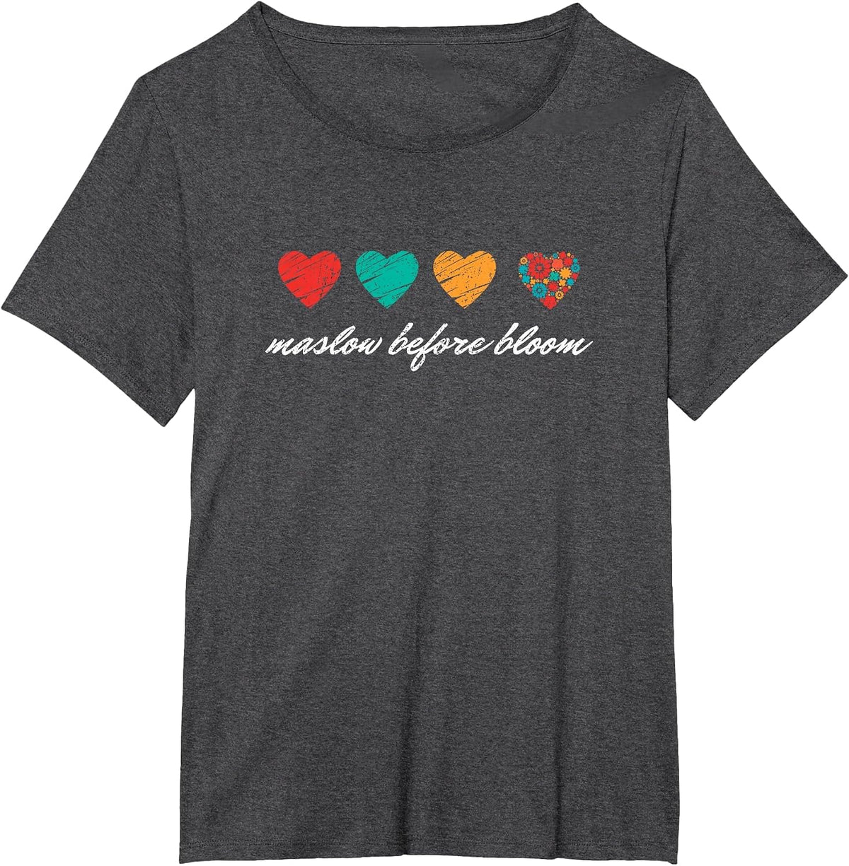 We Have to Maslow Before Blooms SPED Teacher School Retro T-Shirt - Dark Heather Grey