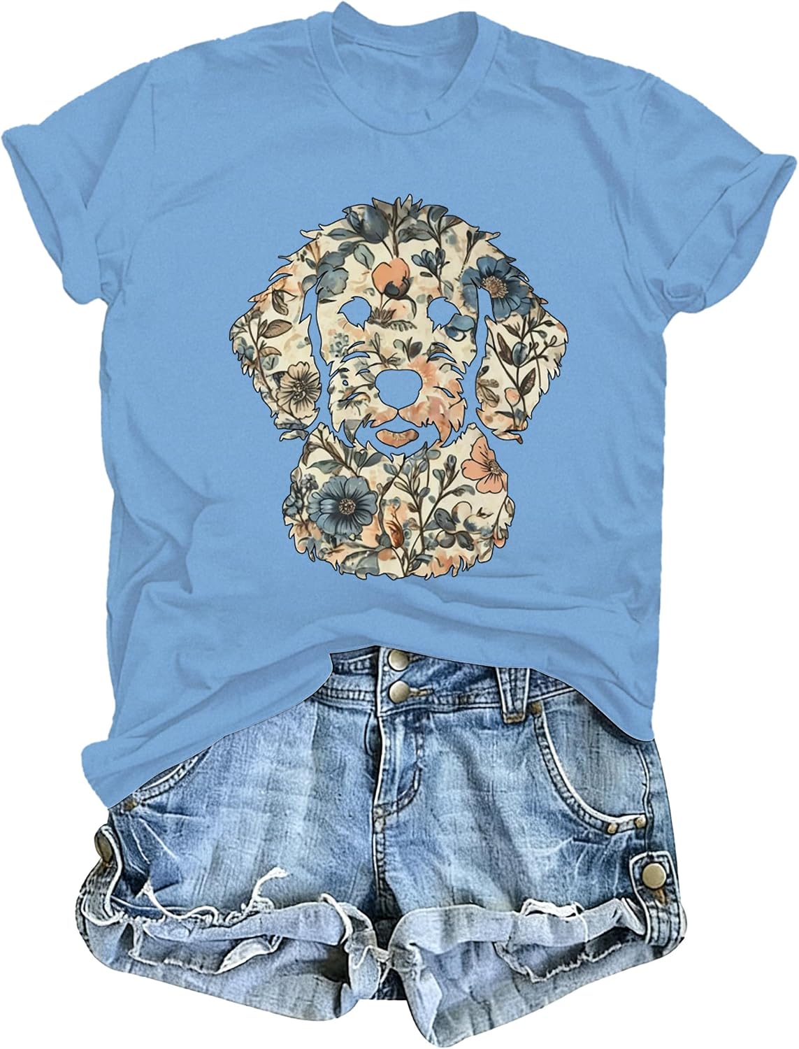 Goldendoodle Mom Shirt, Doodle Mom Tshirt, Cute Dog Lover Gift for Women - Crewneck Carolina Blue