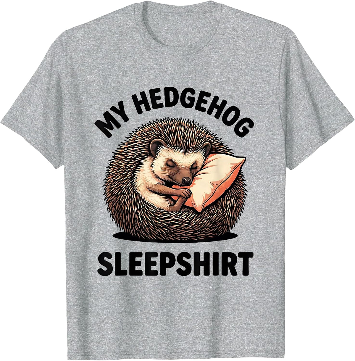 Men's My Hedgehog Sleepshirt Cute Cartoon Animal Lover Pajama Gift T-Shirt - Heather Grey