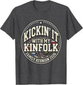 Men's Kickin It With My Kinfolk Family Reunion 2026 Funny T-Shirt - Dark Heather Grey