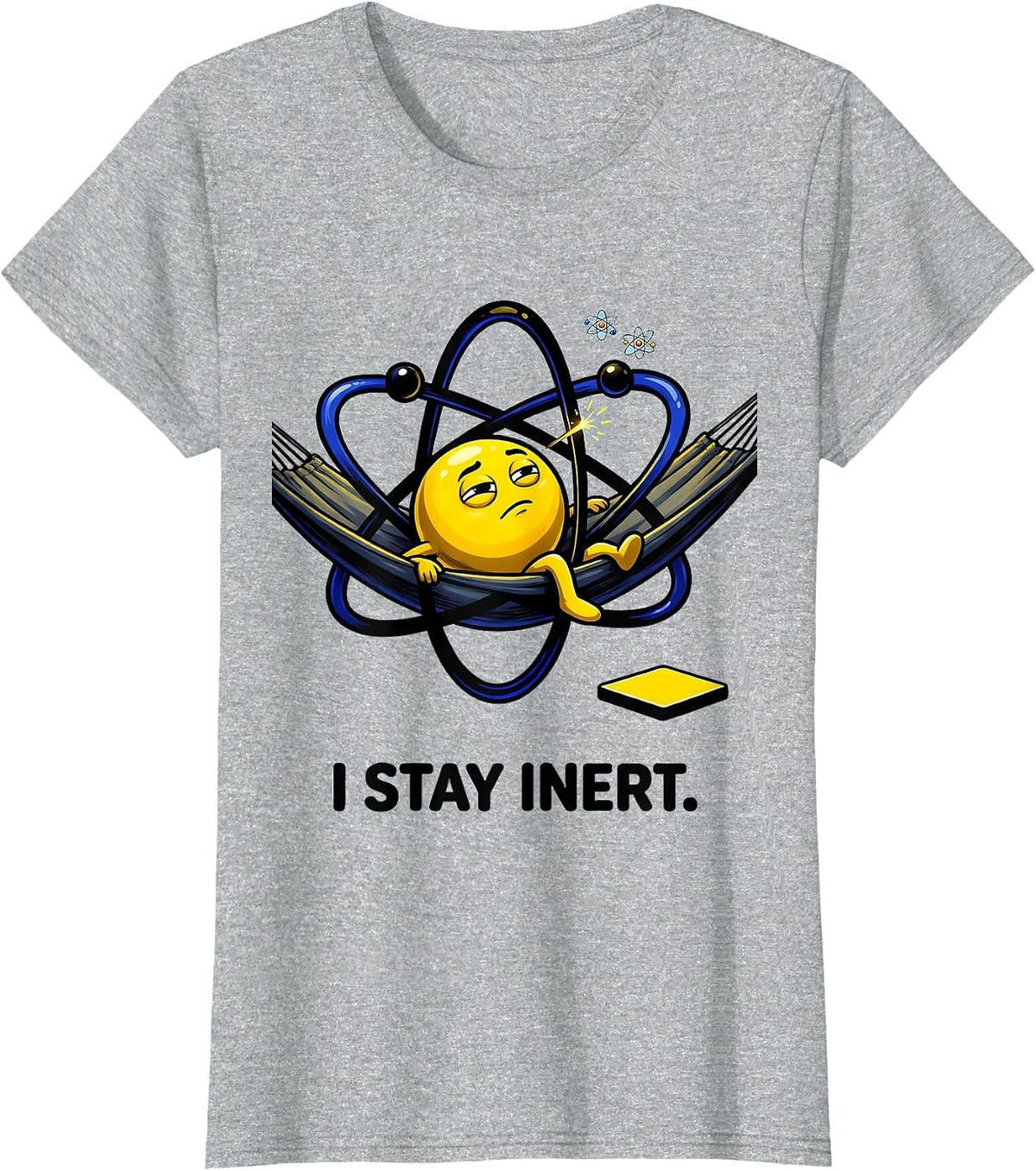 I Stay Inert Funny Chemistry Nerd Science Humor T-Shirt - Heather Grey