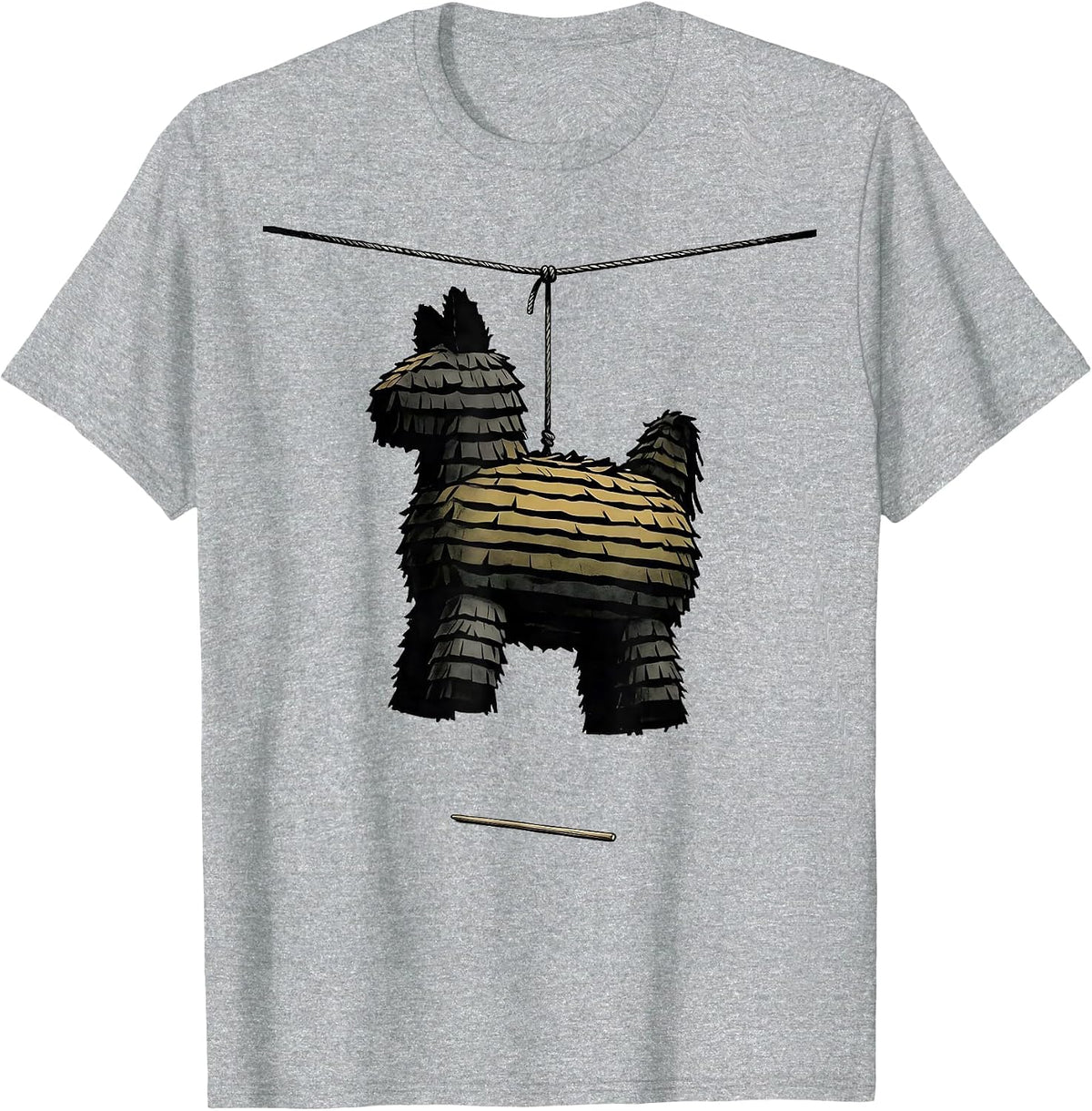 Men's Oversized Turkey Piñata Minimalist Cinco De Mayo Party T-Shirt - Heather Grey