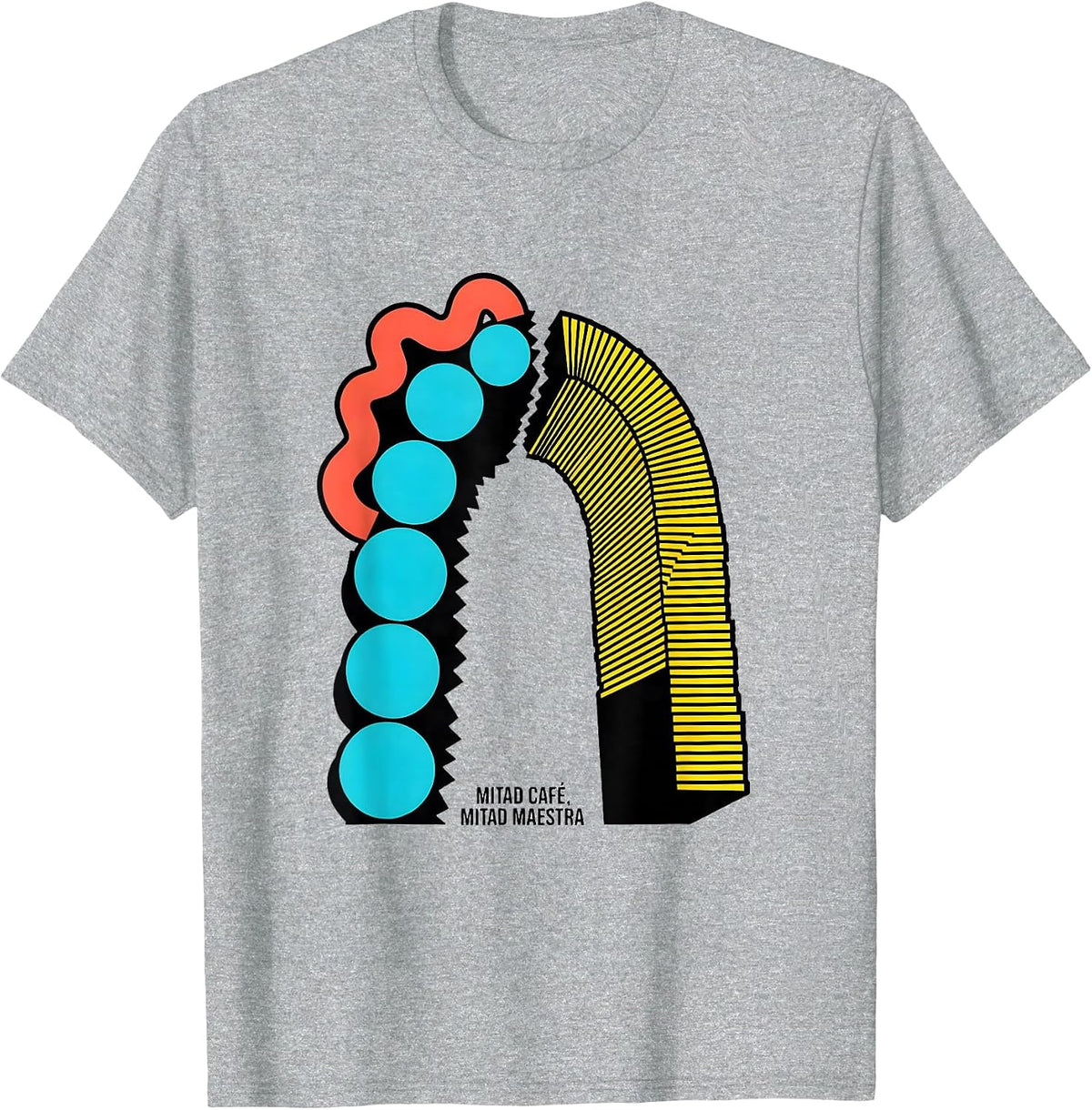 Men's Mitad Café Mitad Maestra Memphis Postmodern Spanish Teacher T-Shirt - Heather Grey