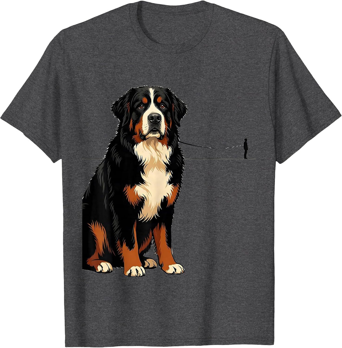 Bernese Mountain Dog Editorial Conceptual Dog Lover Art T-Shirt - Dark Heather Grey