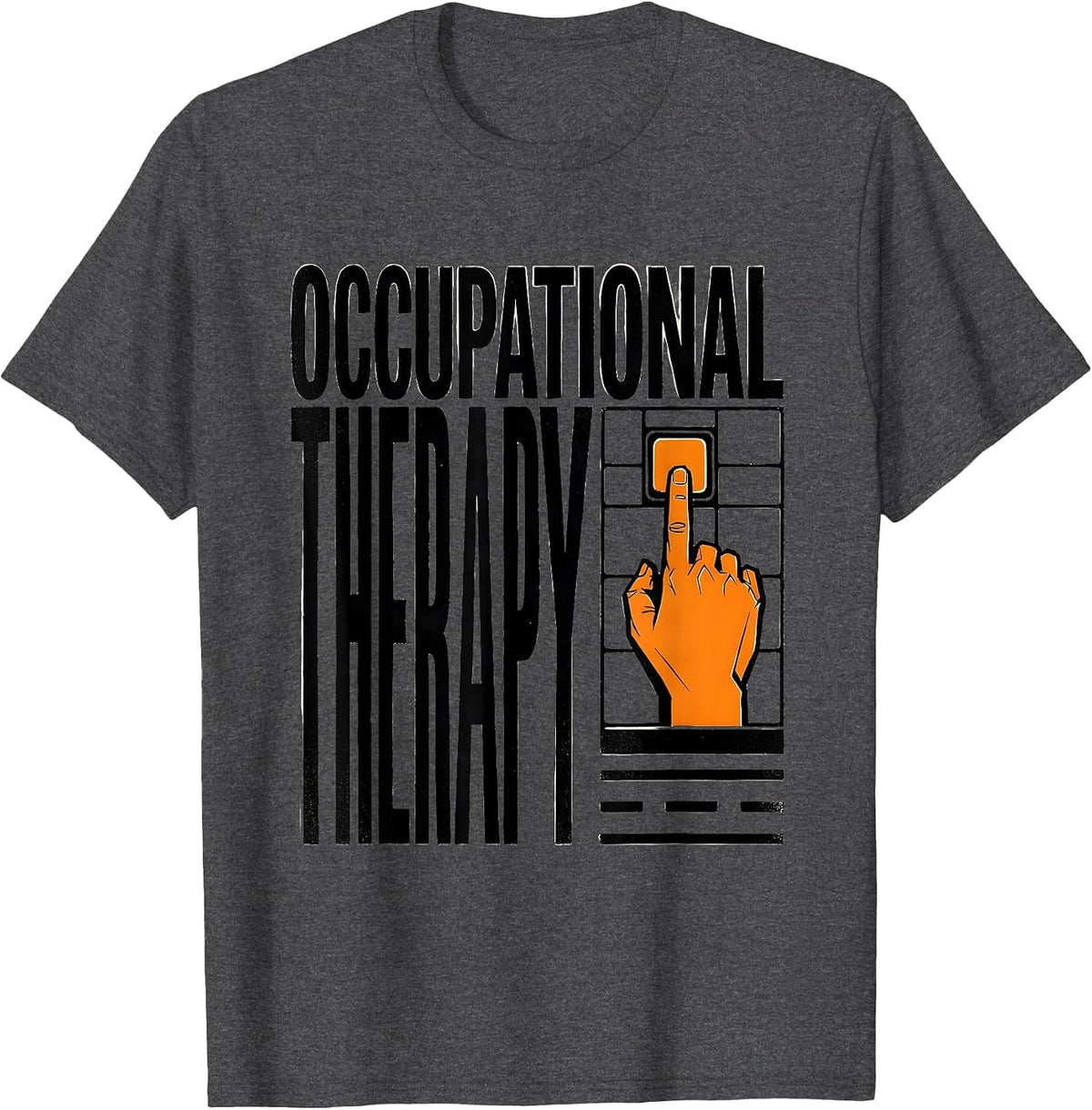 Occupational Therapy Stencil Graphic OT Therapist Gift T-Shirt - Dark Heather Grey