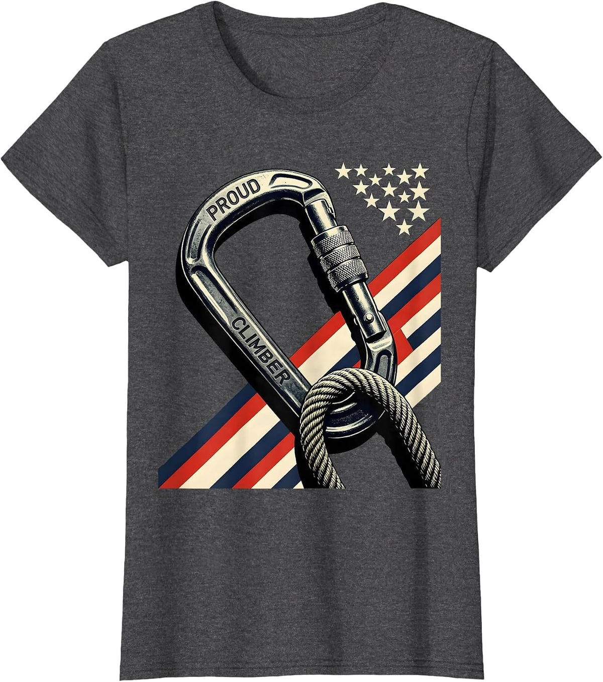 Women's Proud Climber Constructivist Patriotic Climber Gift T-Shirt - Dark Heather Grey