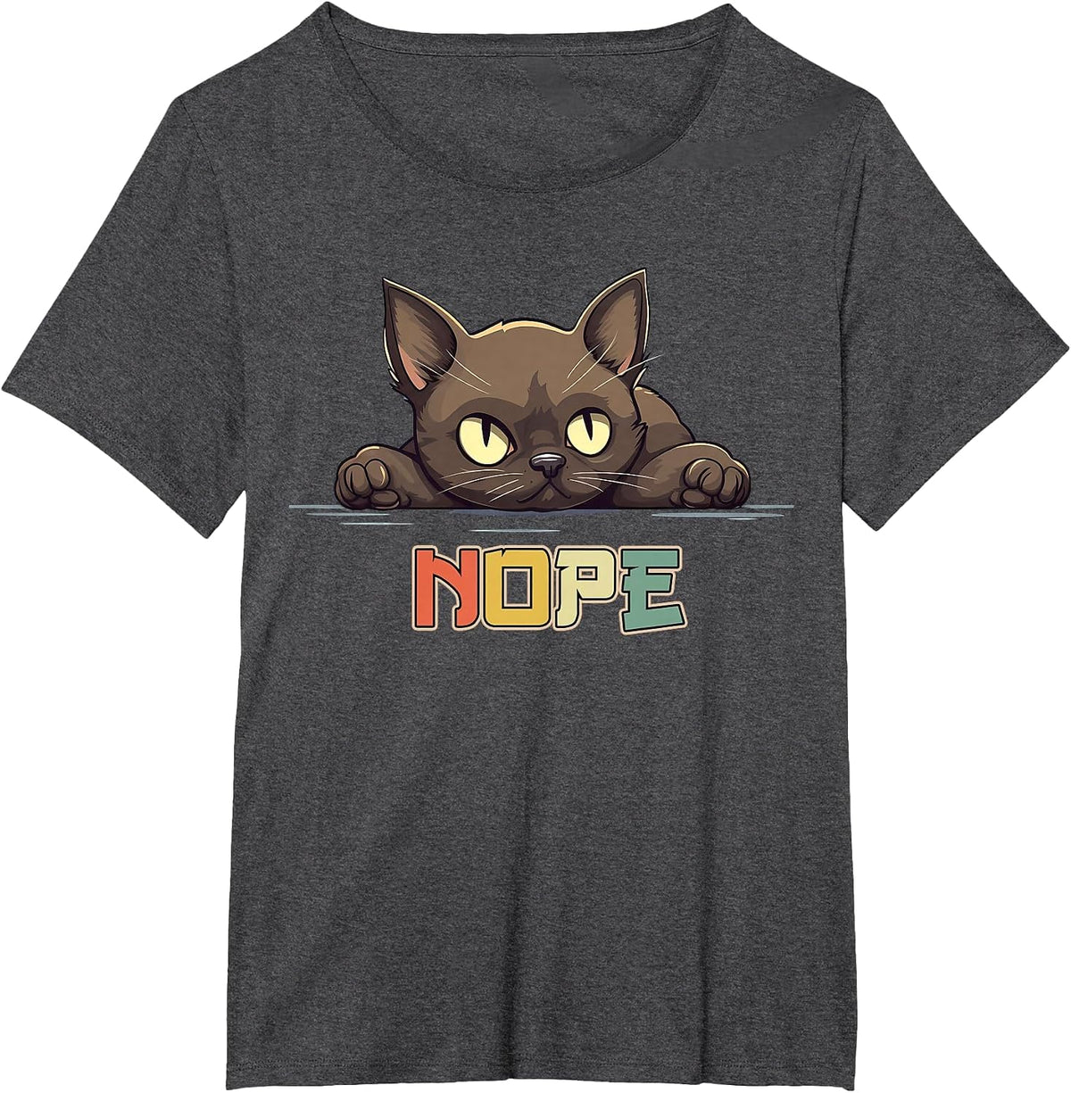 Lazy Burmese Cat Nope T-Shirt - Dark Heather Grey
