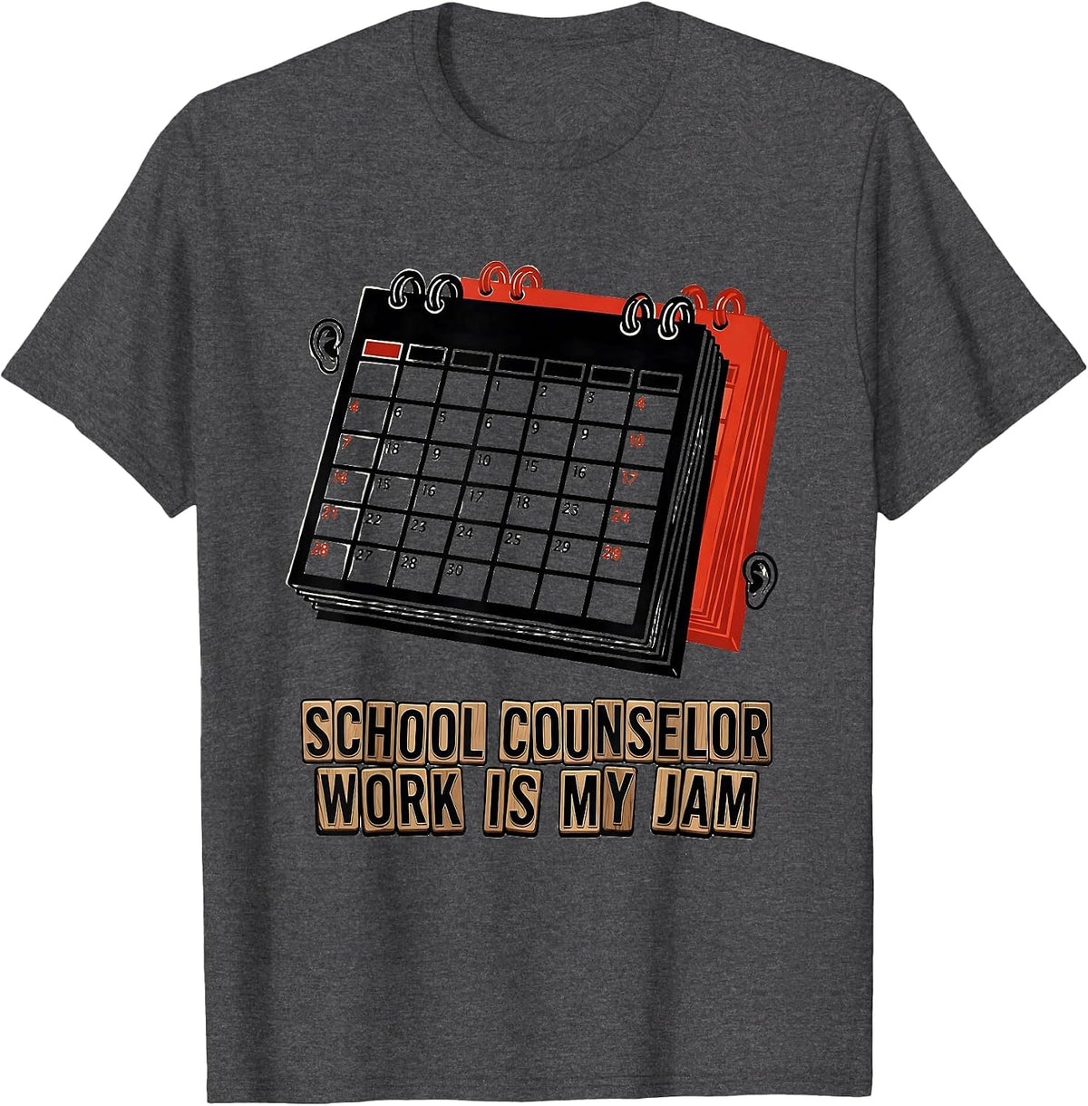 Men's School Counselor Work Is My Jam Funny School Psychologist T-Shirt - Dark Heather Grey