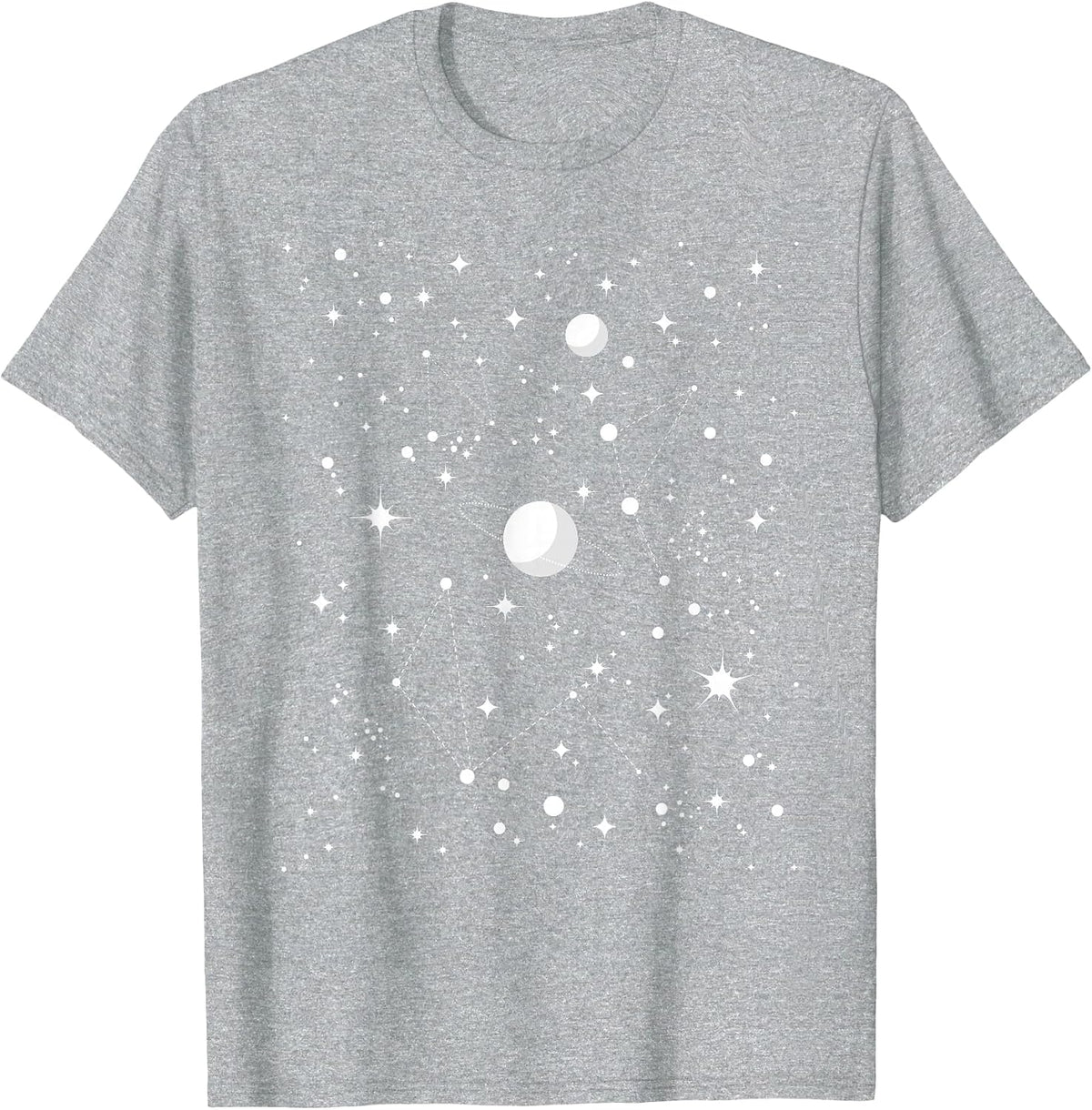 Stargazing - Astronomy Lover Astrological Constellations T-Shirt - Heather Grey