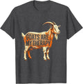 Men's Goats Are My Therapy Funny Goat Lover Design T-Shirt - Dark Heather Grey