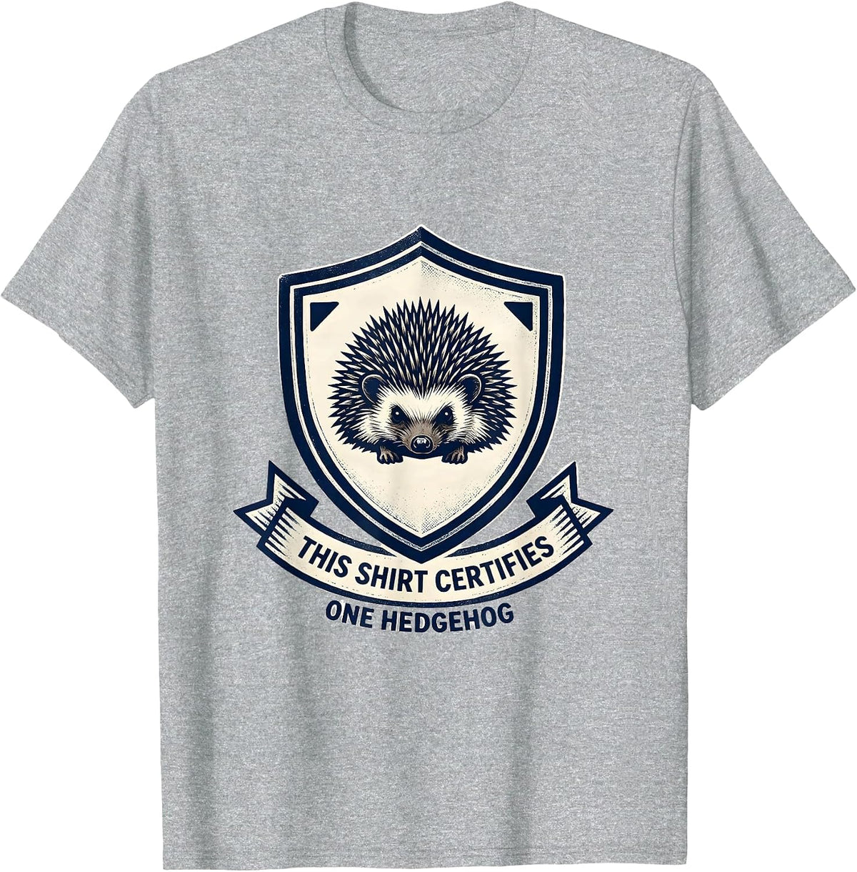 Men's This Shirt Certifies One Hedgehog Funny Lazy Halloween T-Shirt - Heather Grey
