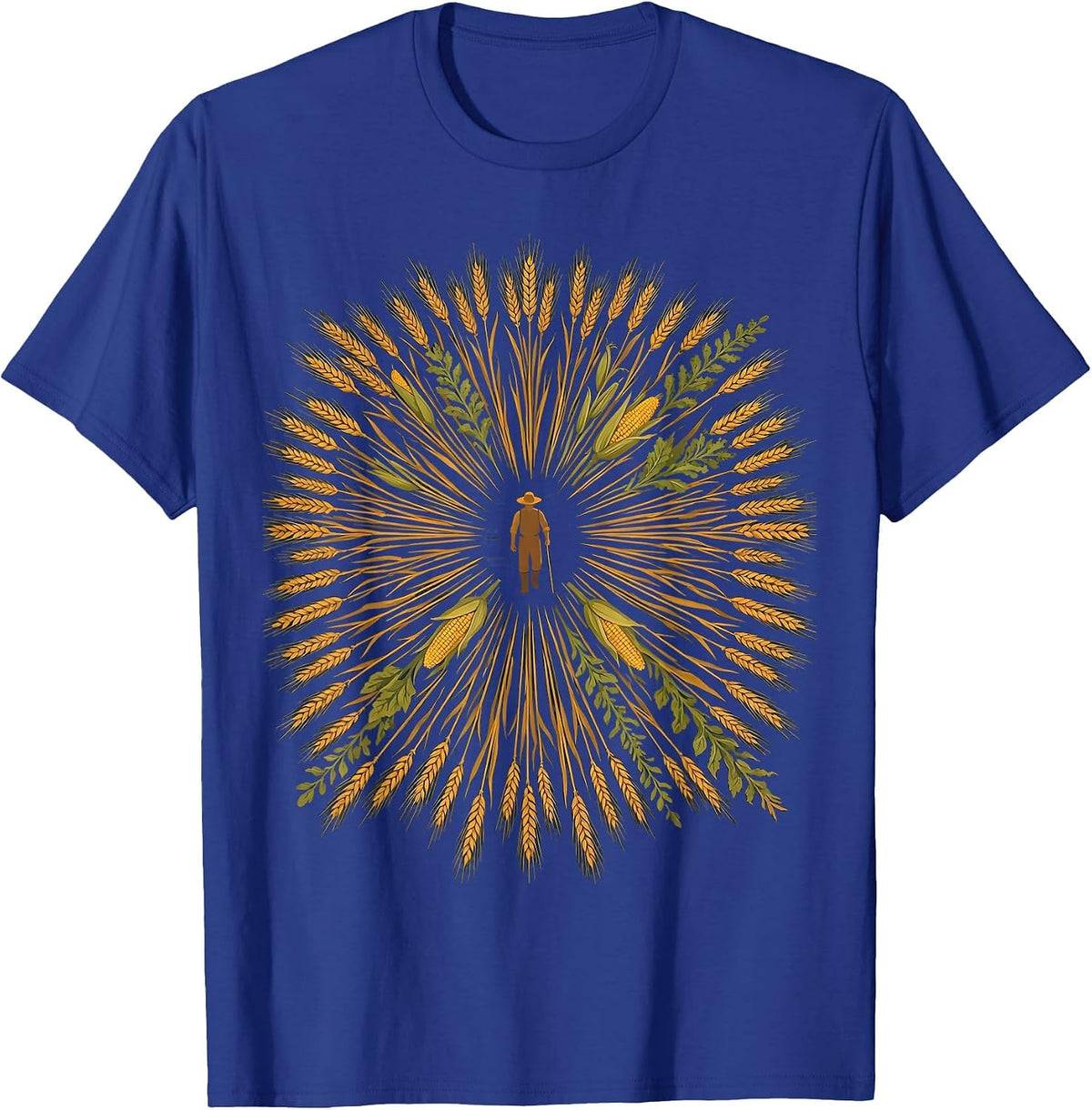 Men's Have The Day You Deserve Farmer Crops Illustration T-Shirt - Royal Blue