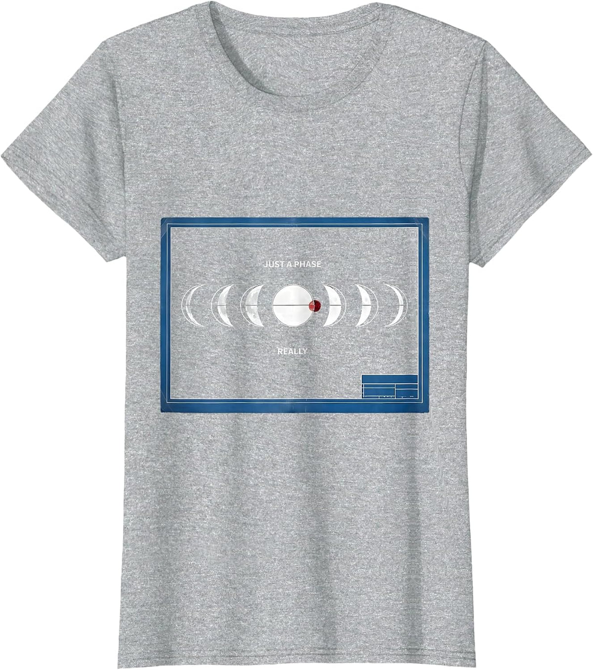 Just A Phase, Really Celestial Astronomy Moon Phases Graphic T-Shirt - Heather Grey