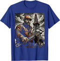 Oil Rig Worker Stormy Sky Illustration T-Shirt - Royal Blue