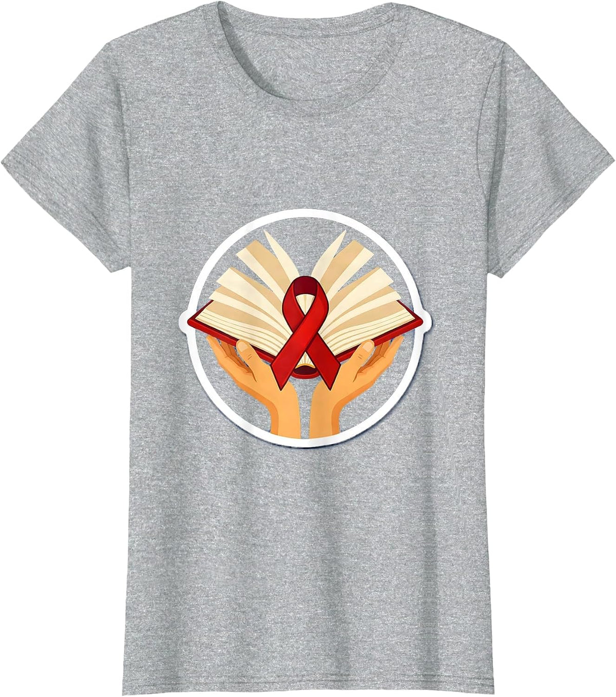 Women's Dyslexia Awareness Glowing Book Illustration T-Shirt - Heather Grey