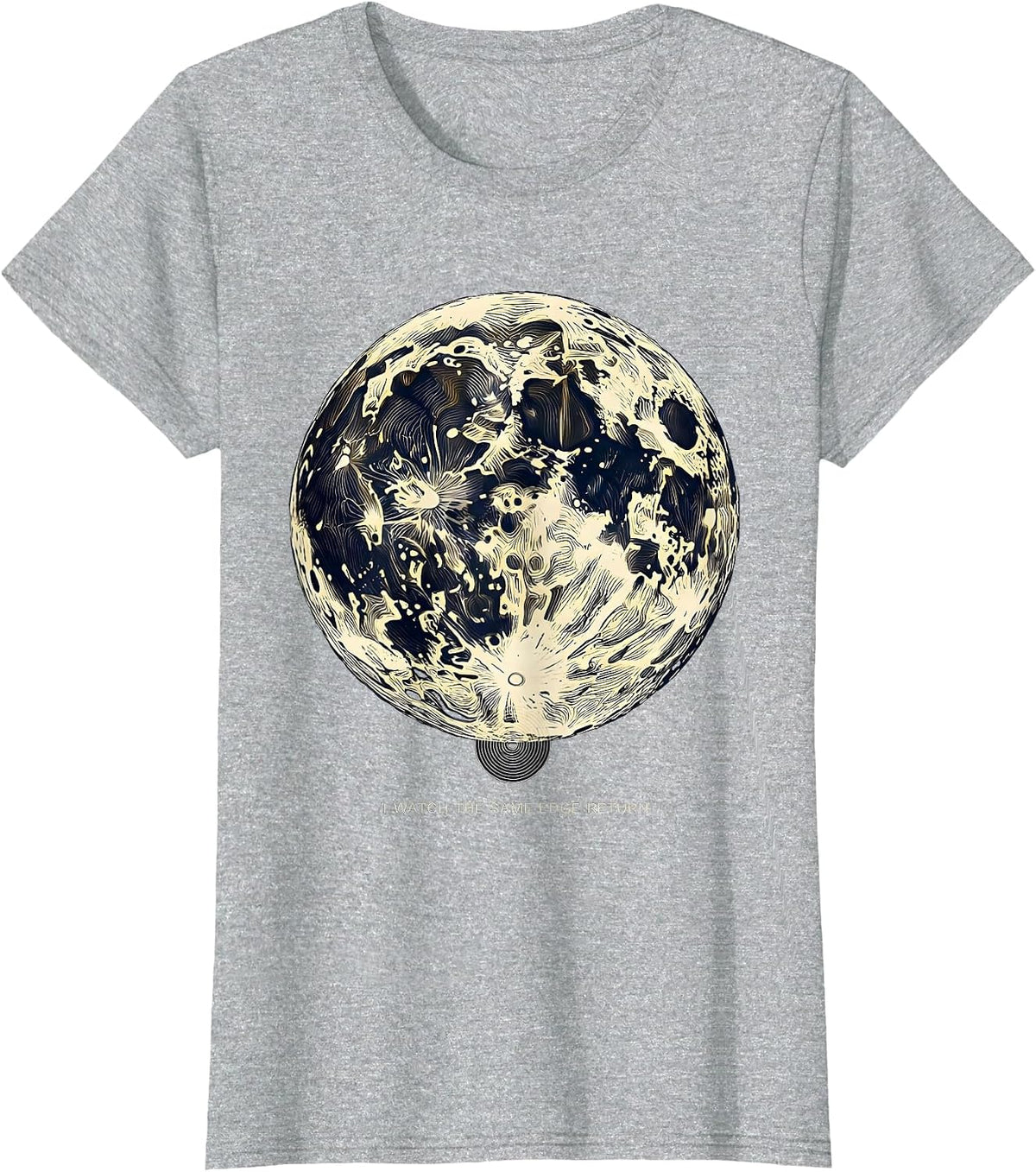 I Watch The Same Edge Return Topographic Contour Astronomy T-Shirt - Heather Grey