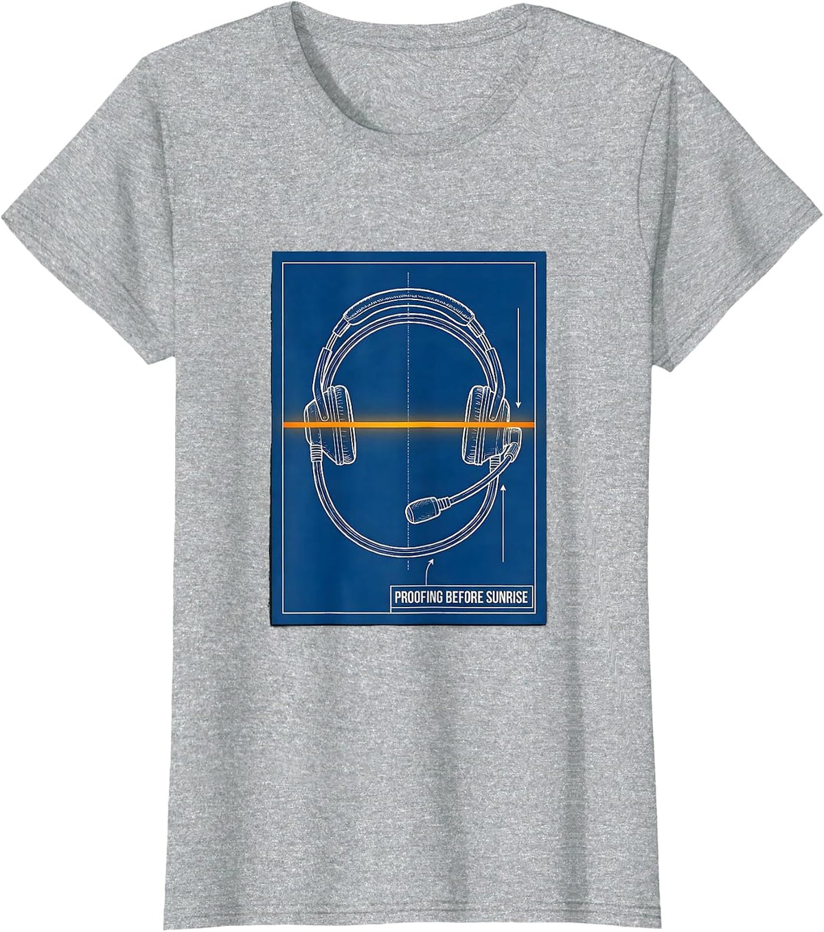 Proofing Before Sunrise Technical Blueprint 911 Dispatcher T-Shirt - Heather Grey