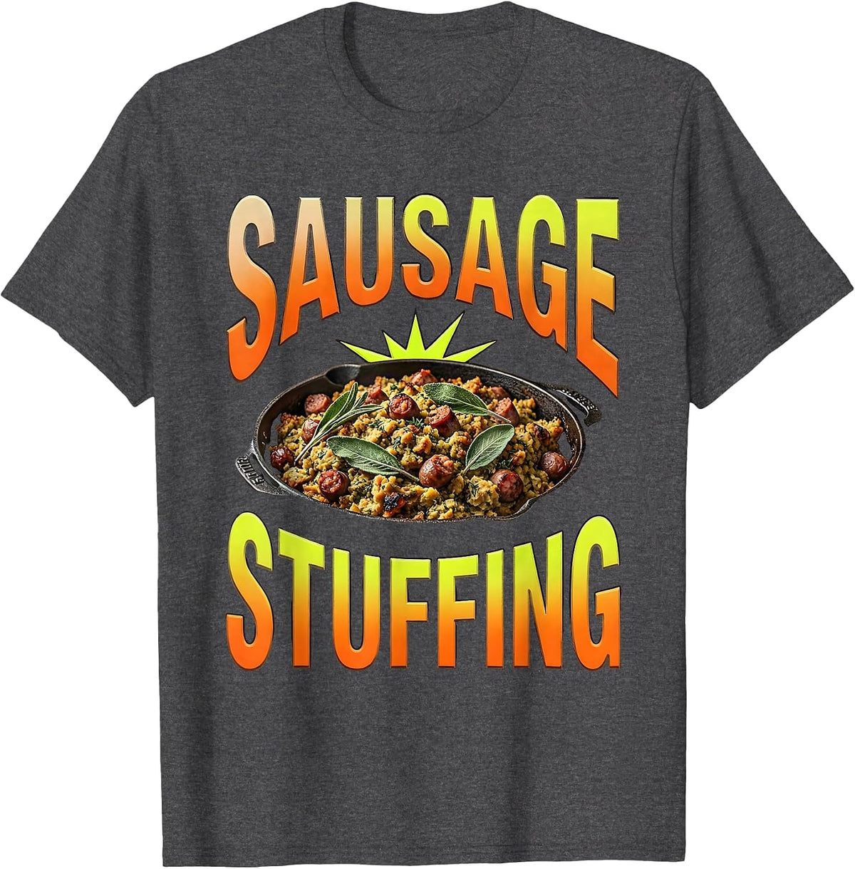 Sausage Stuffing Bootleg 90's Rap Rock Vintage Funny T-Shirt - Dark Heather Grey