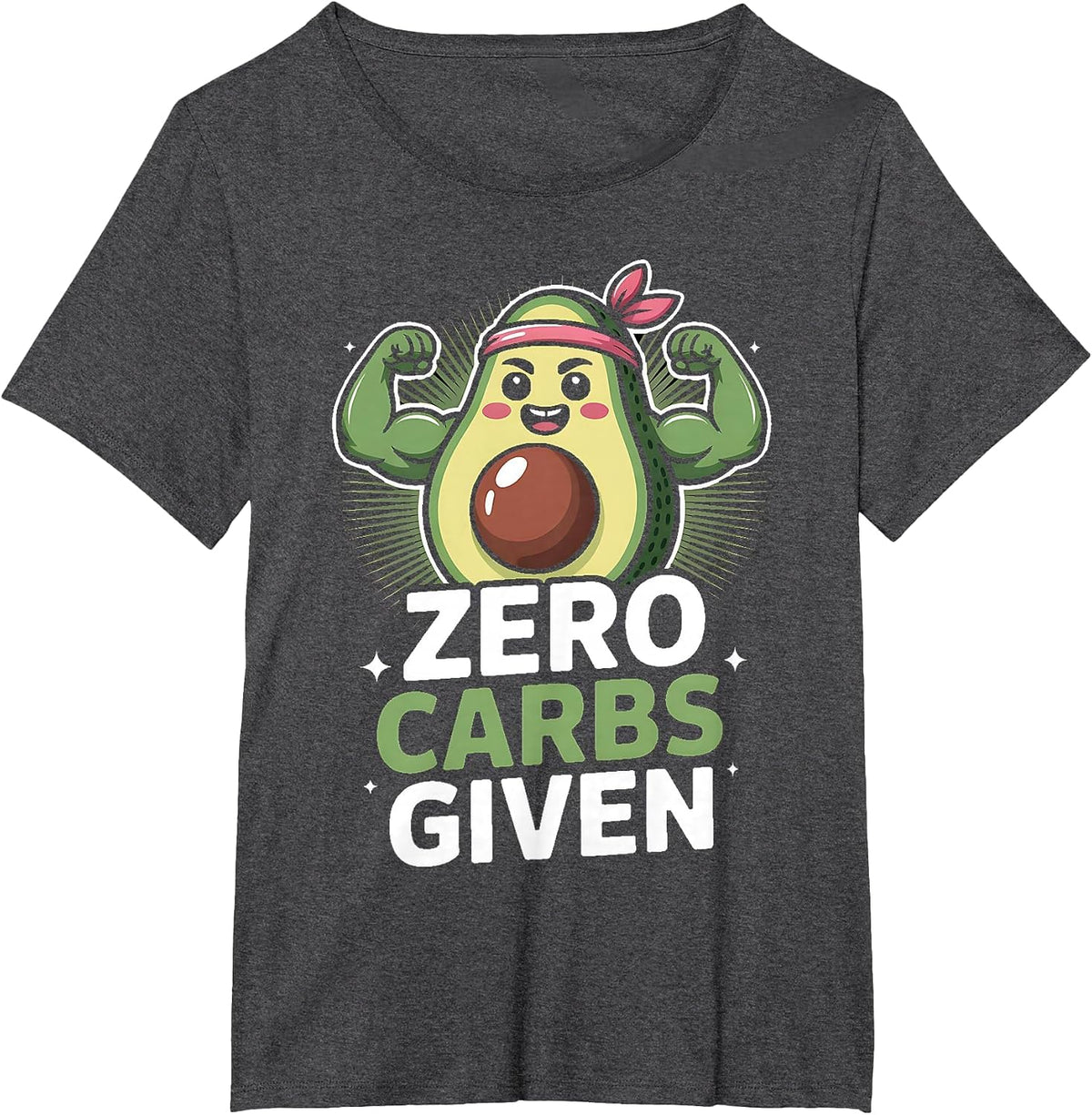 Low Carb Keto Zero Carbs Given T-Shirt - Dark Heather Grey