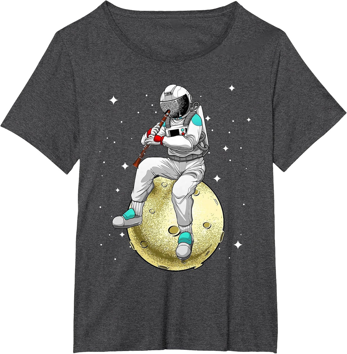 Clarinet Art for Men Women Marching Band Clarinet Player T-Shirt - Dark Heather Grey