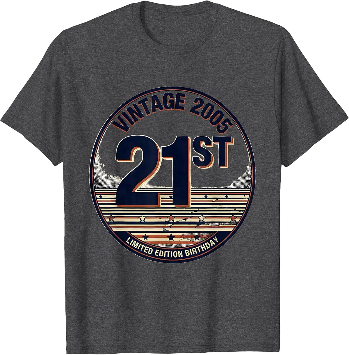 Men's Vintage 2005 Limited Edition 21st Birthday T-Shirt - Dark Heather Grey