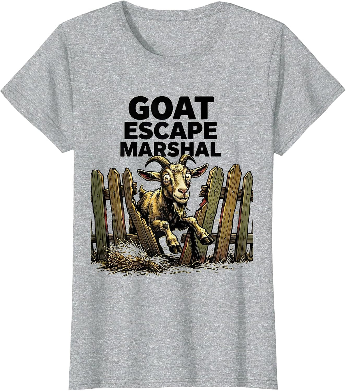 Goat Escape Marshal Funny Goat Farmer Owner Gift T-Shirt - Heather Grey