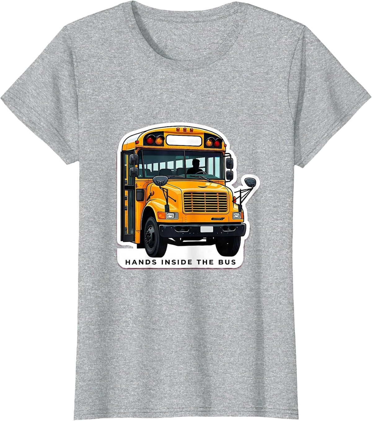 Hands Inside The Bus Funny School Bus Driver Appreciation T-Shirt - Heather Grey