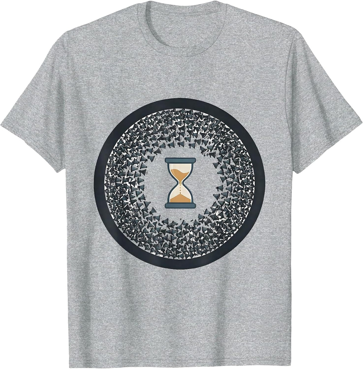 Men's Centered Hourglass Dense Megaphone Marks School Counselor T-Shirt - Heather Grey
