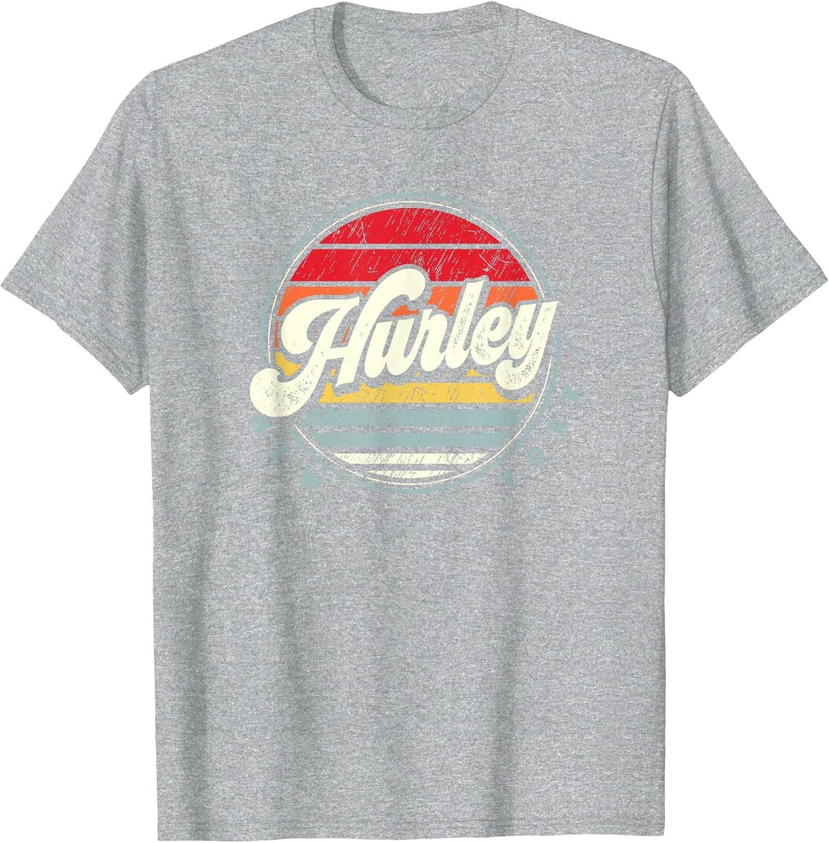 Retro Hurley Home State Cool 70s Style Sunset T-Shirt - Heather Grey