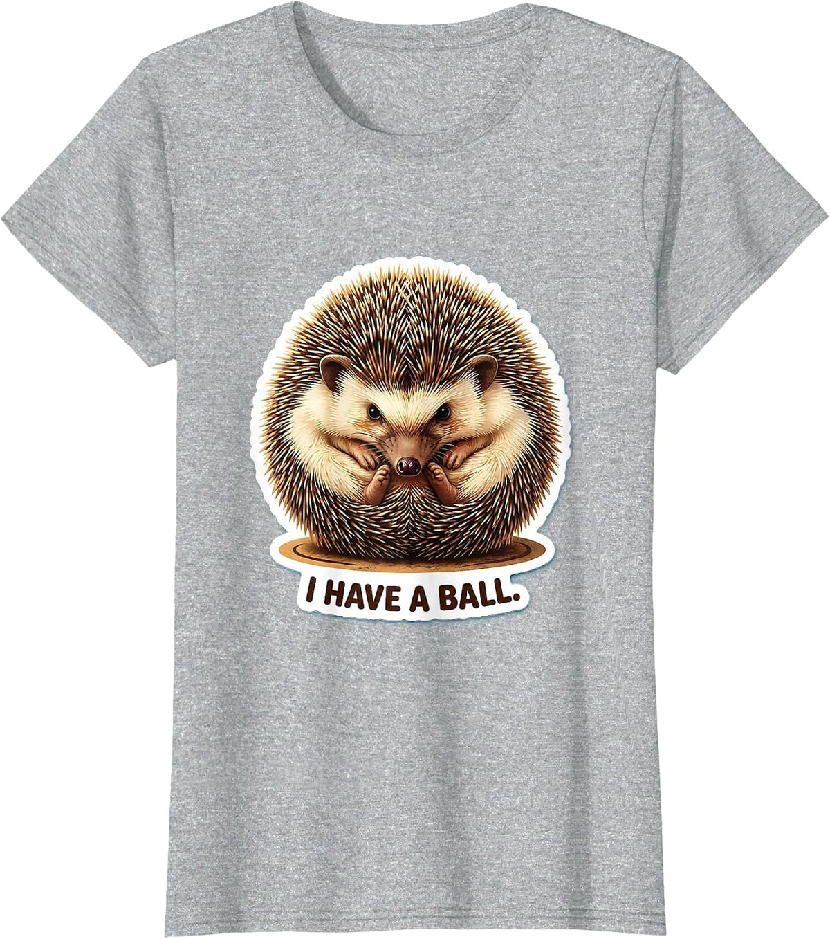 Women's I Have A Ball Cute Hedgehog Pet Lover Animal Humor T-Shirt - Heather Grey