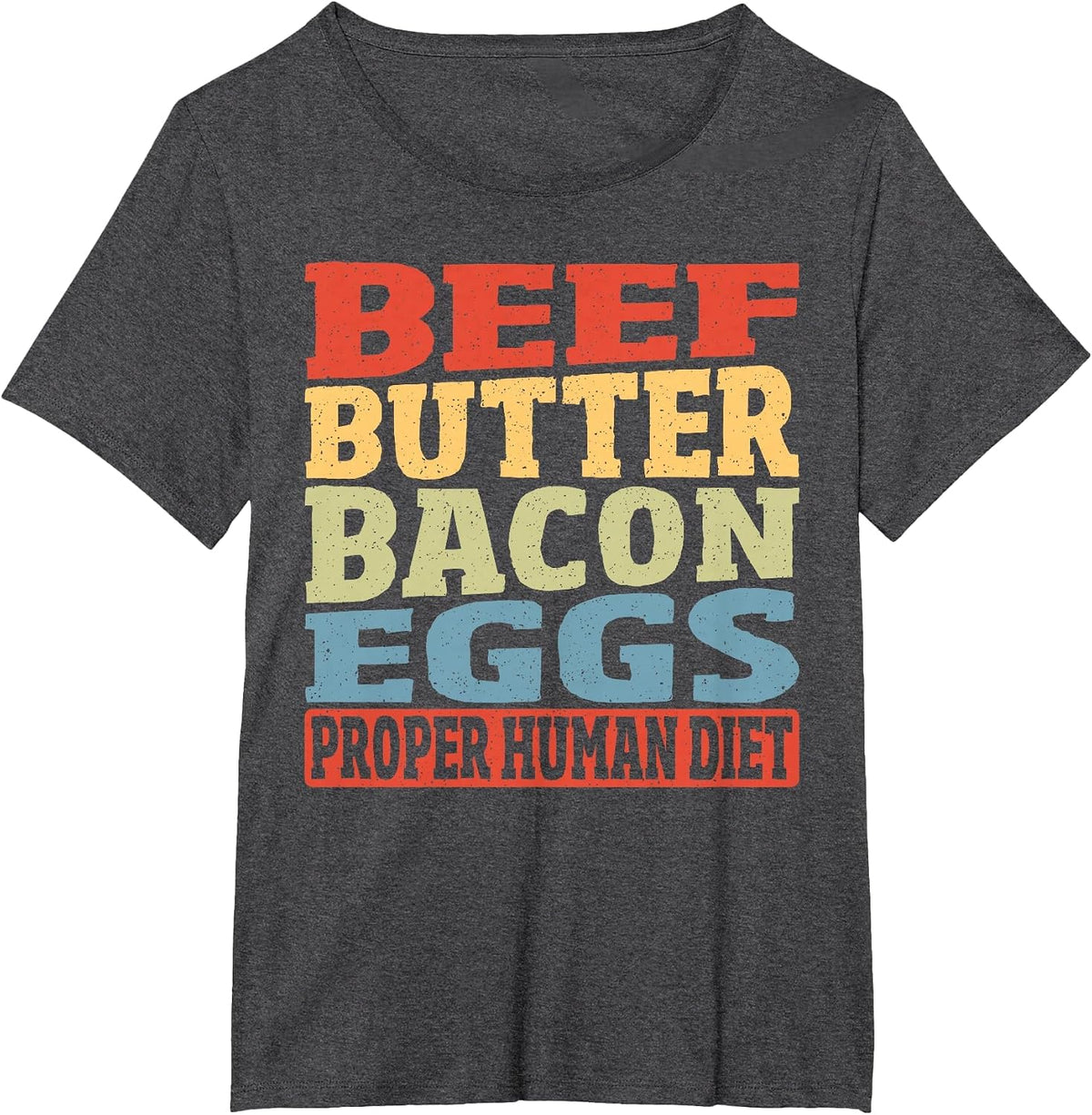 Keto Diet Ketogenic Beef Butter Bacon Eggs BBBE T-Shirt - Dark Heather Grey