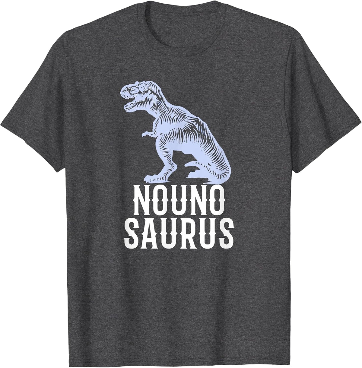Nounosaurus Greek Godfather Funny Dinosaur T-Shirt - Dark Heather Grey