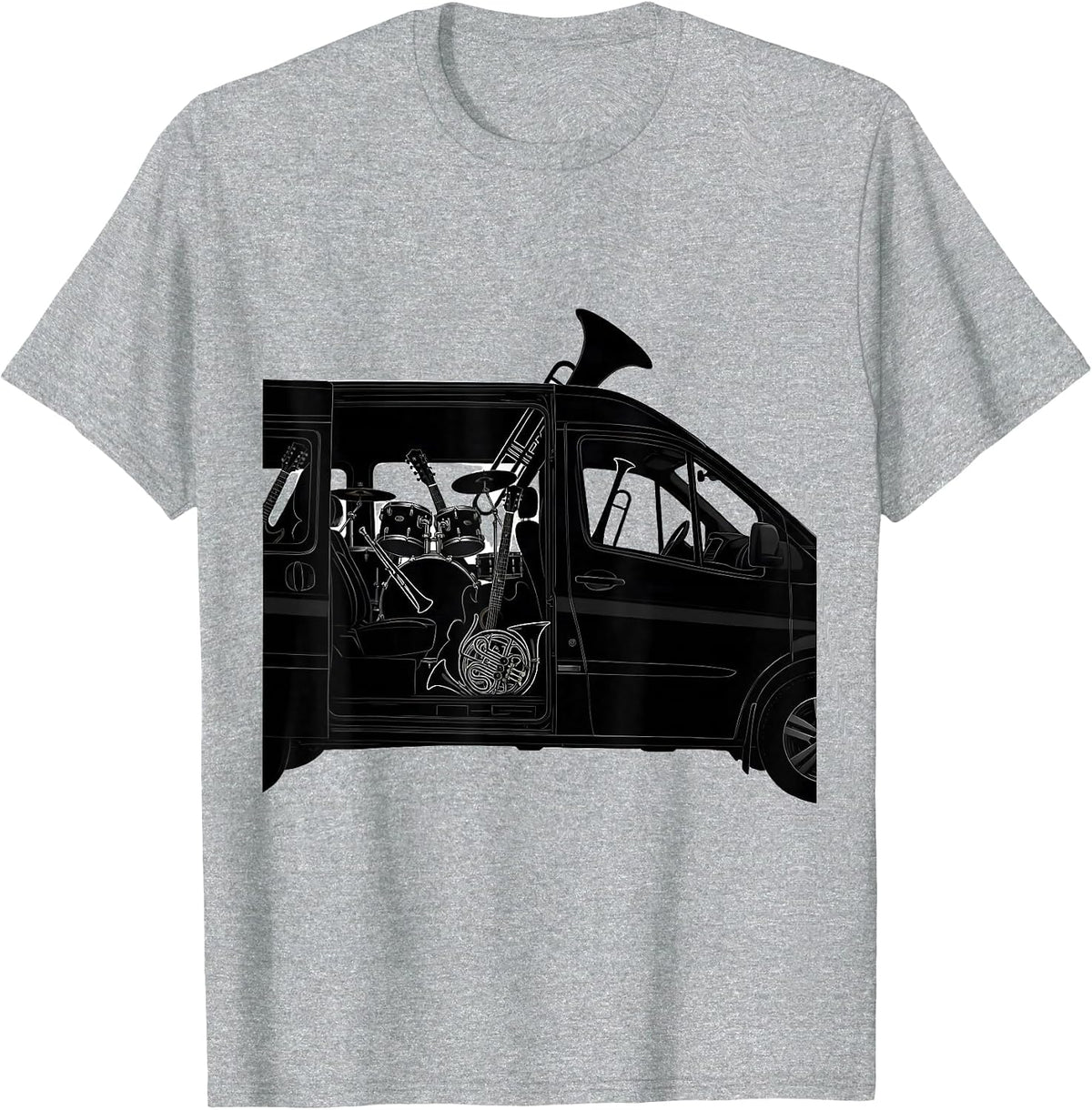 Men's Band Mom Minivan Overloaded With Instruments T-Shirt - Heather Grey