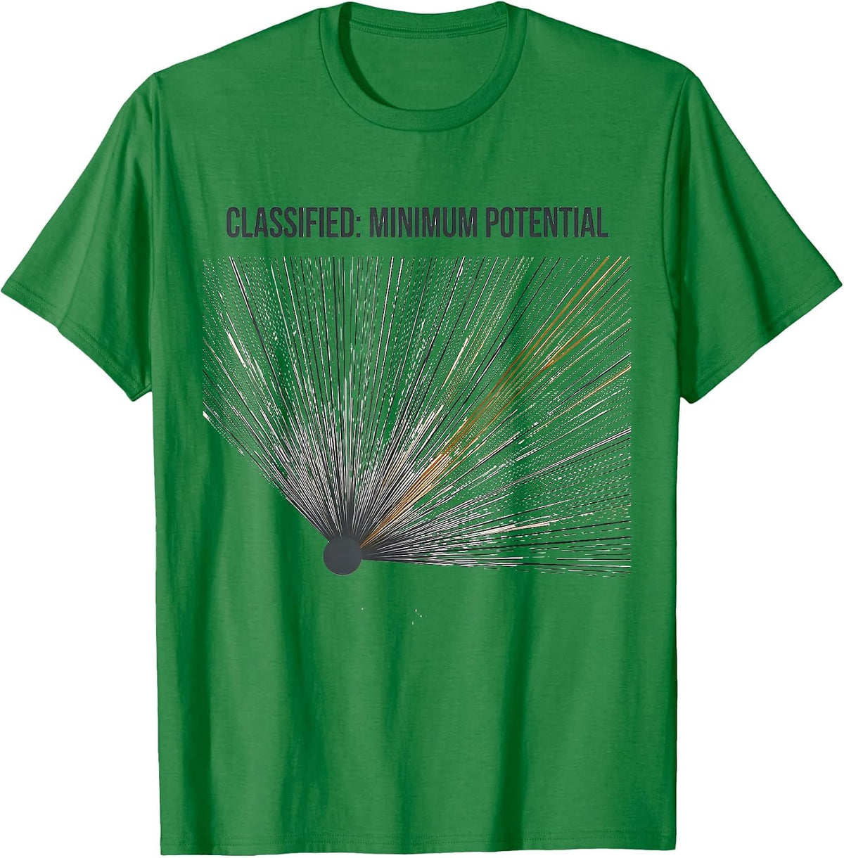 Men's Classified: Minimum Potential Funny Physics Pun Humor T-Shirt - Kelly Green