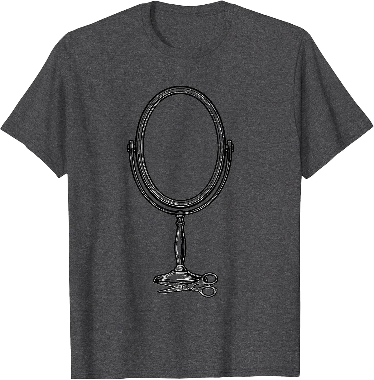 Hand Mirror Barber Humor Vintage Trade Pride Gift T-Shirt - Dark Heather Grey