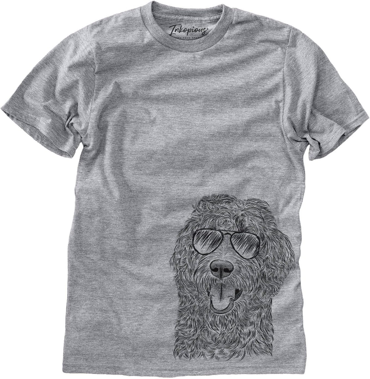 Aviator MurrDog the Labradoodle Dog Triblend T-Shirt - Unisex Grey Crew Neck
