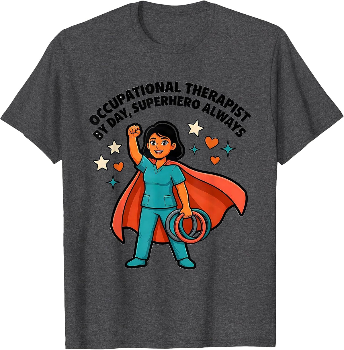 Men's OCCUPATIONAL THERAPIST BY DAY, SUPERHERO ALWAYS Cute T-Shirt - Dark Heather Grey