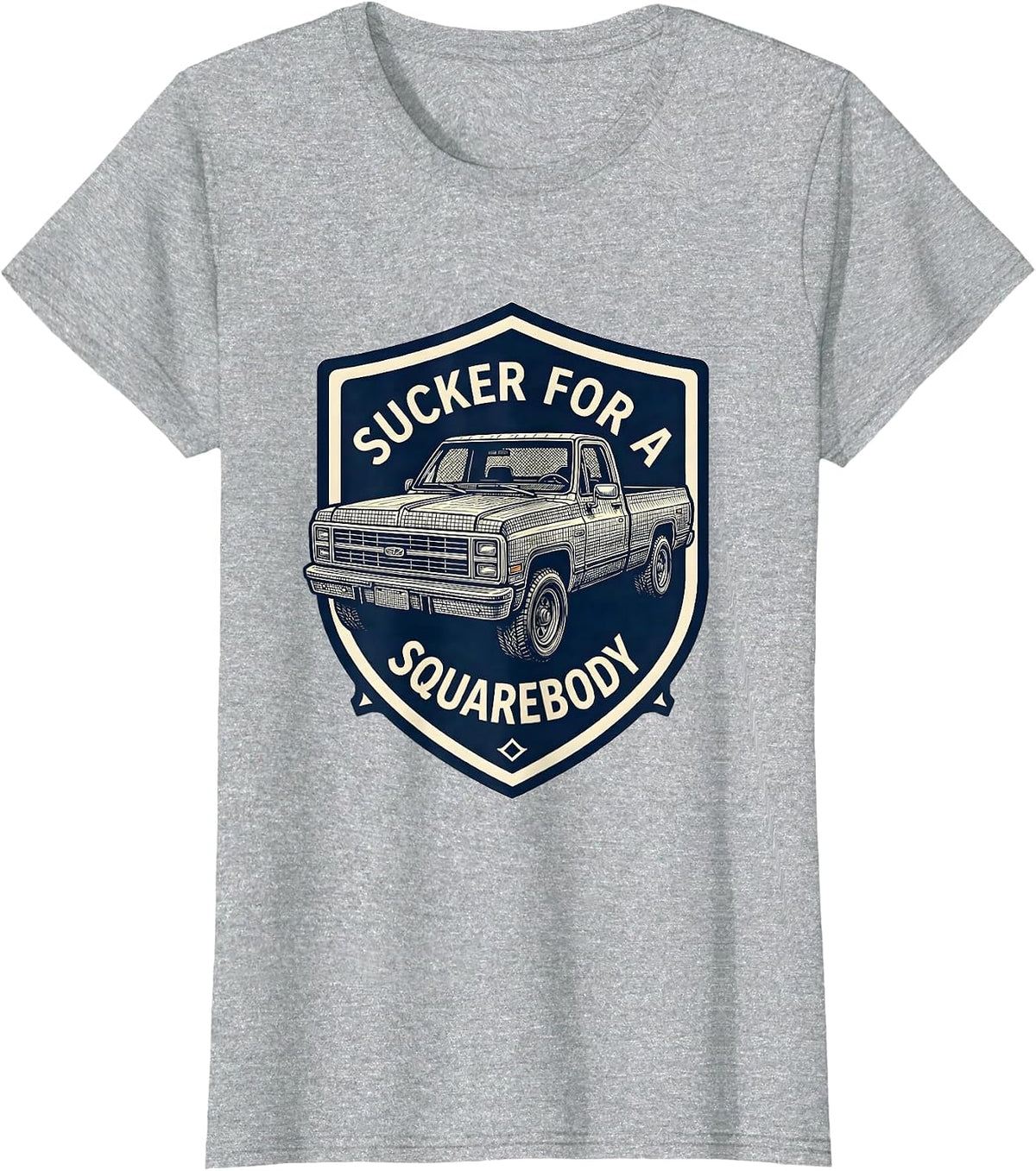 Sucker For A Squarebody Funny Trucker Pickup Truck Driver T-Shirt - Heather Grey