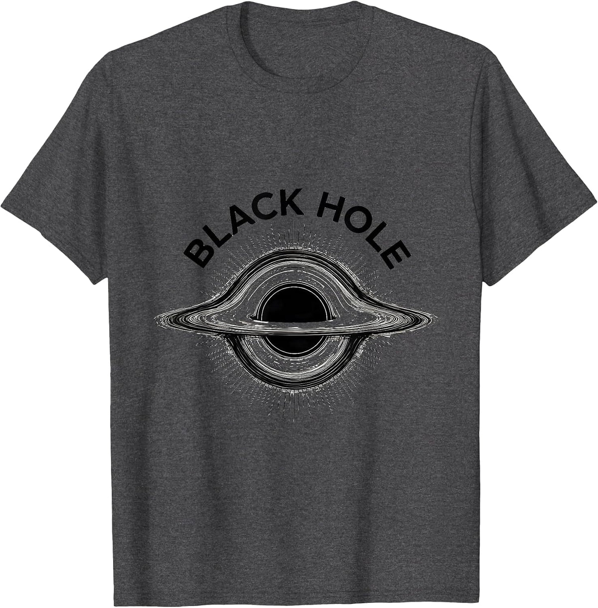 Black Hole Line Art Astrophysics Physics Science Enthusiast T-Shirt - Dark Heather Grey