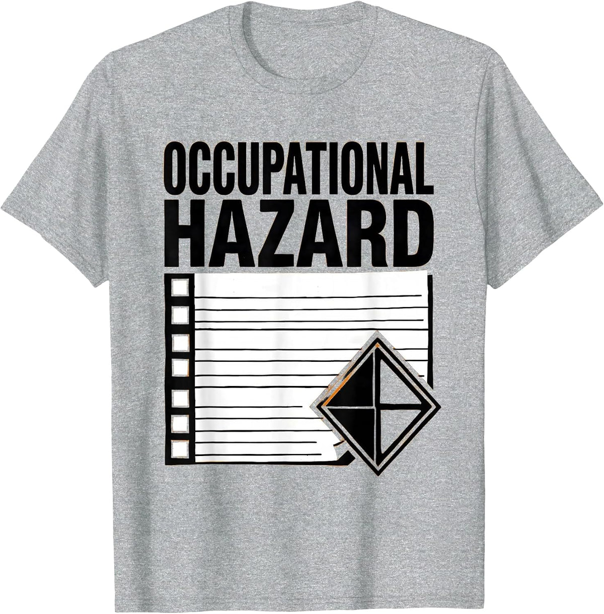 Men's Occupational Hazard Stencil Graphic Physical Therapist OT T-Shirt - Heather Grey