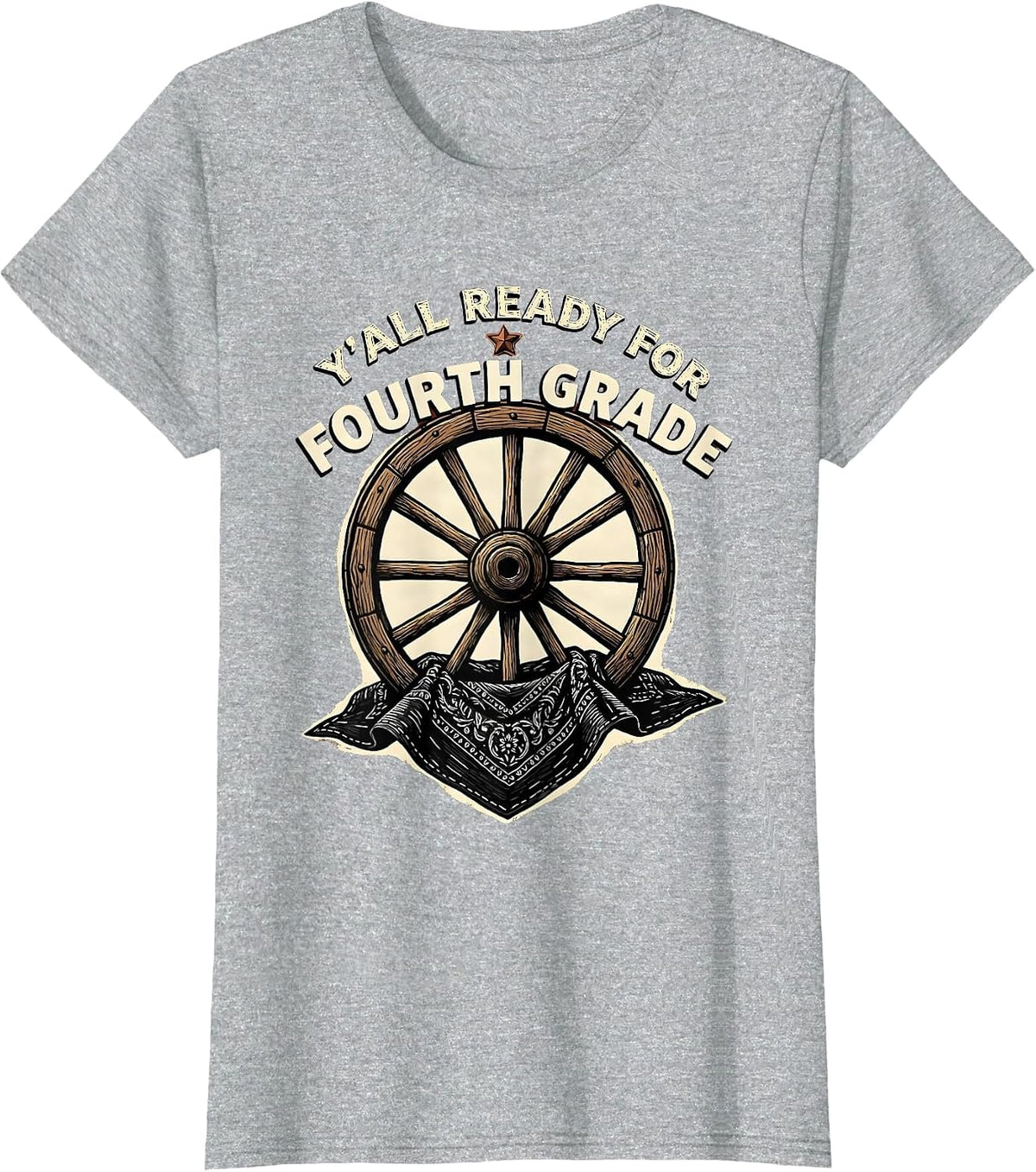 Y'all Ready For Fourth Grade Western 4th Grade Teacher T-Shirt - Heather Grey