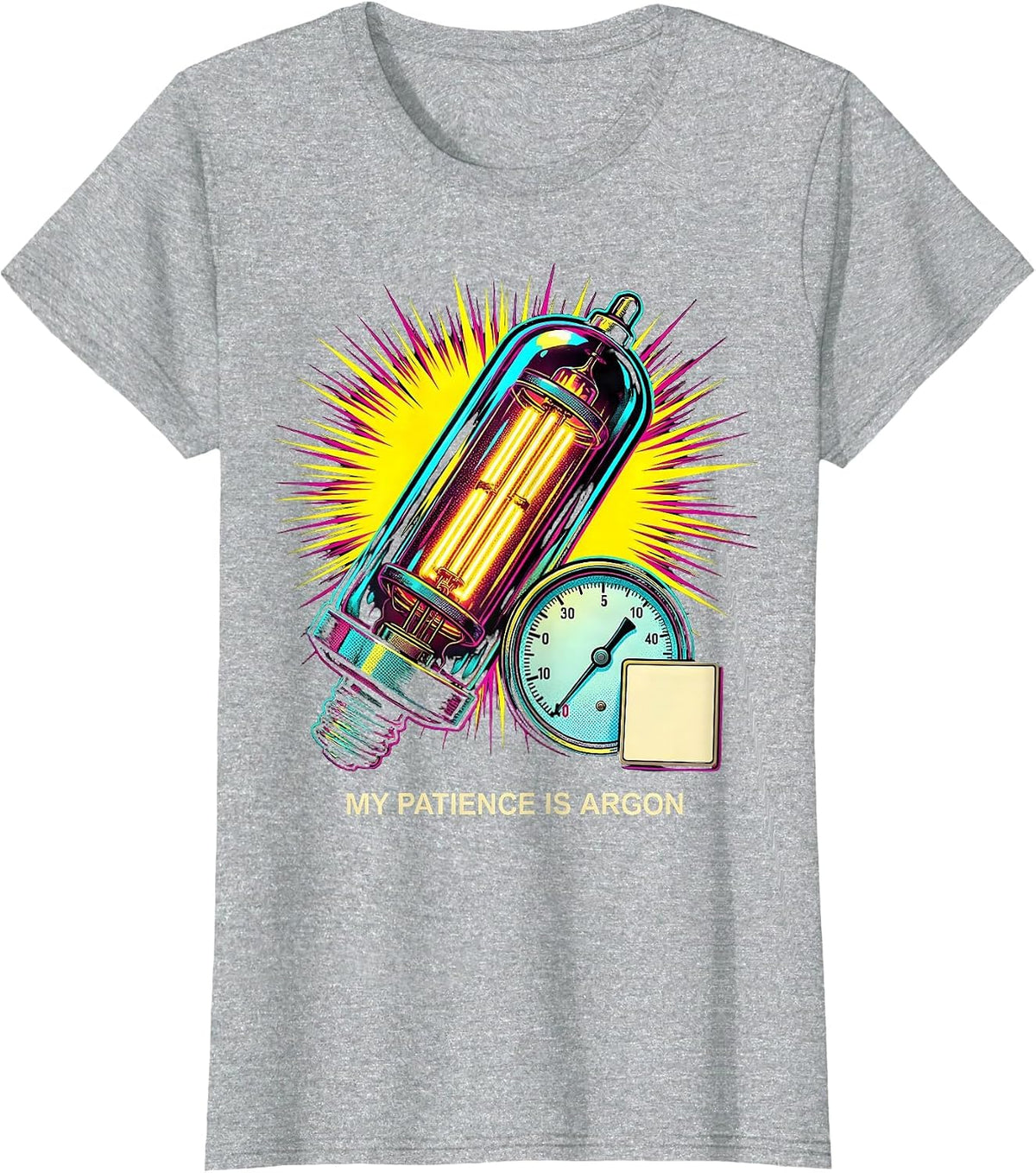 My Patience Is Argon Funny Chemistry Science Teacher Student T-Shirt - Heather Grey