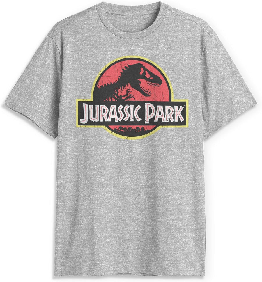 Jurassic Park Men’s Big Classic Movie Logo T-Shirt - Athletic Heather