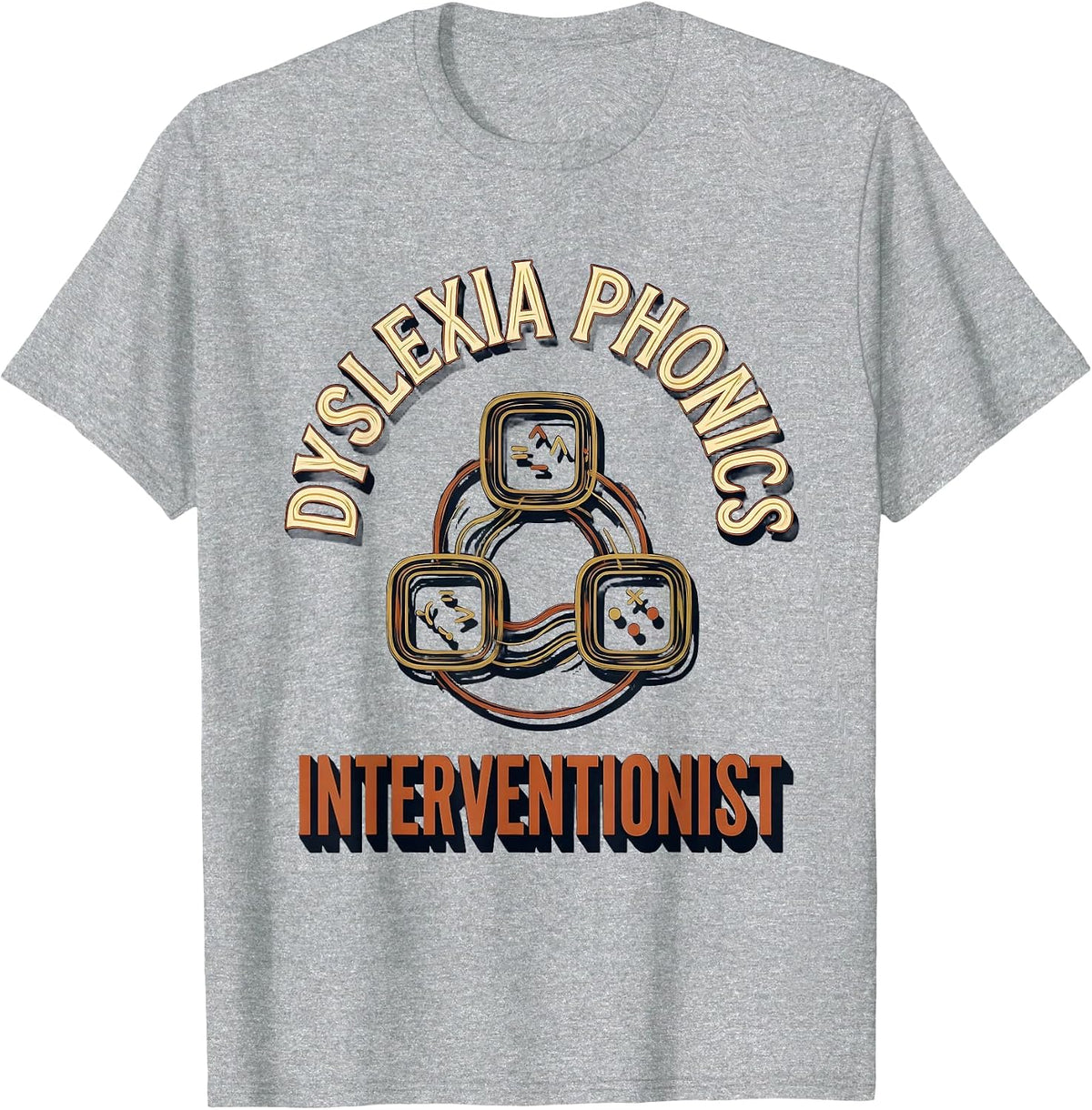 Men's Dyslexia Phonics Interventionist Teacher Awareness Squad T-Shirt - Heather Grey
