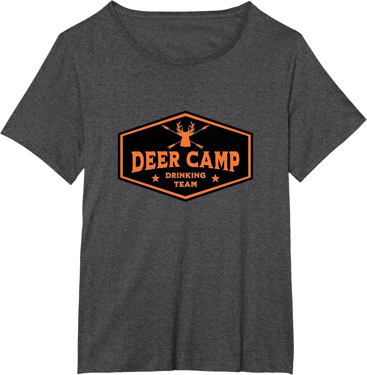 Deer Camp Drinking Team - Funny Hunting T-Shirt - Dark Heather Grey