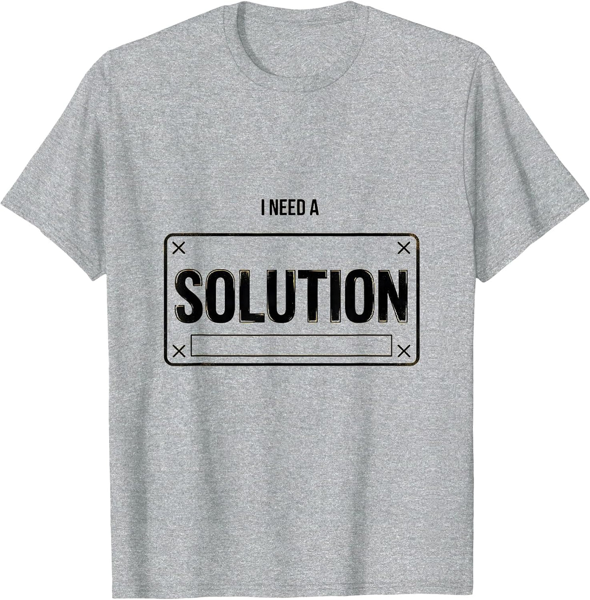 Men's I Need A Solution Minimalist Chemistry Pun Science Student T-Shirt - Heather Grey